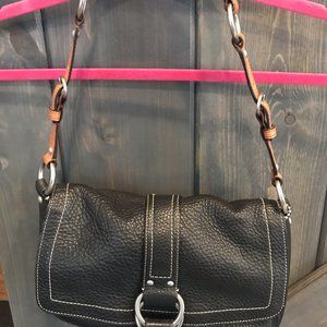 Coach handbag, black leather